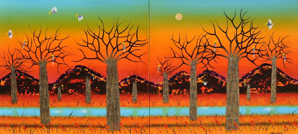  - Summer Landscape - Kimberley 1 and 2 (Diptych) 90cm x 200cm Canvas 14